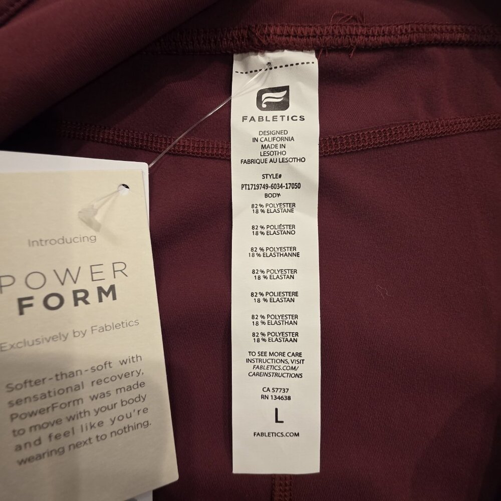 Fabletics Salar Solid PowerForm Leggings Burgundy… - image 6